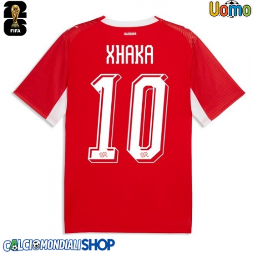 Maglie da calcio Svizzera Granit Xhaka #10 Prima Maglia Mondiali 2026  Manica Corta